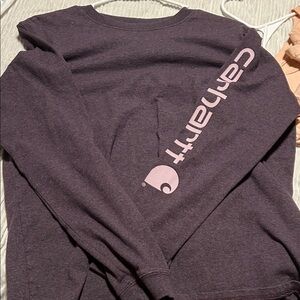 Carhartt Dark Purple Long Sleeve with Pink Logo